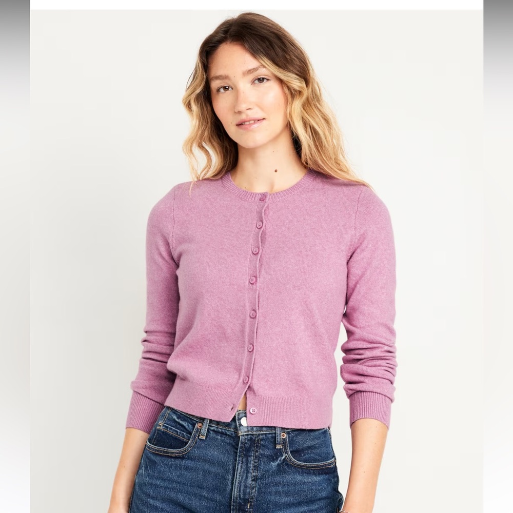 Old Navy Pink Cropped Cardigan